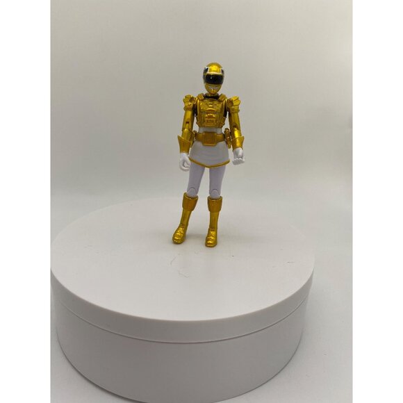 Vintage Power Rangers Megaforce Metallic Force Yellow Ranger Figurine - Picture 1 of 5
